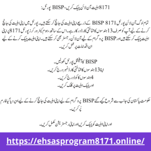 BISP Check Online Portal